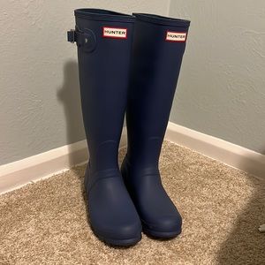 Hunter Navy Tall Boots